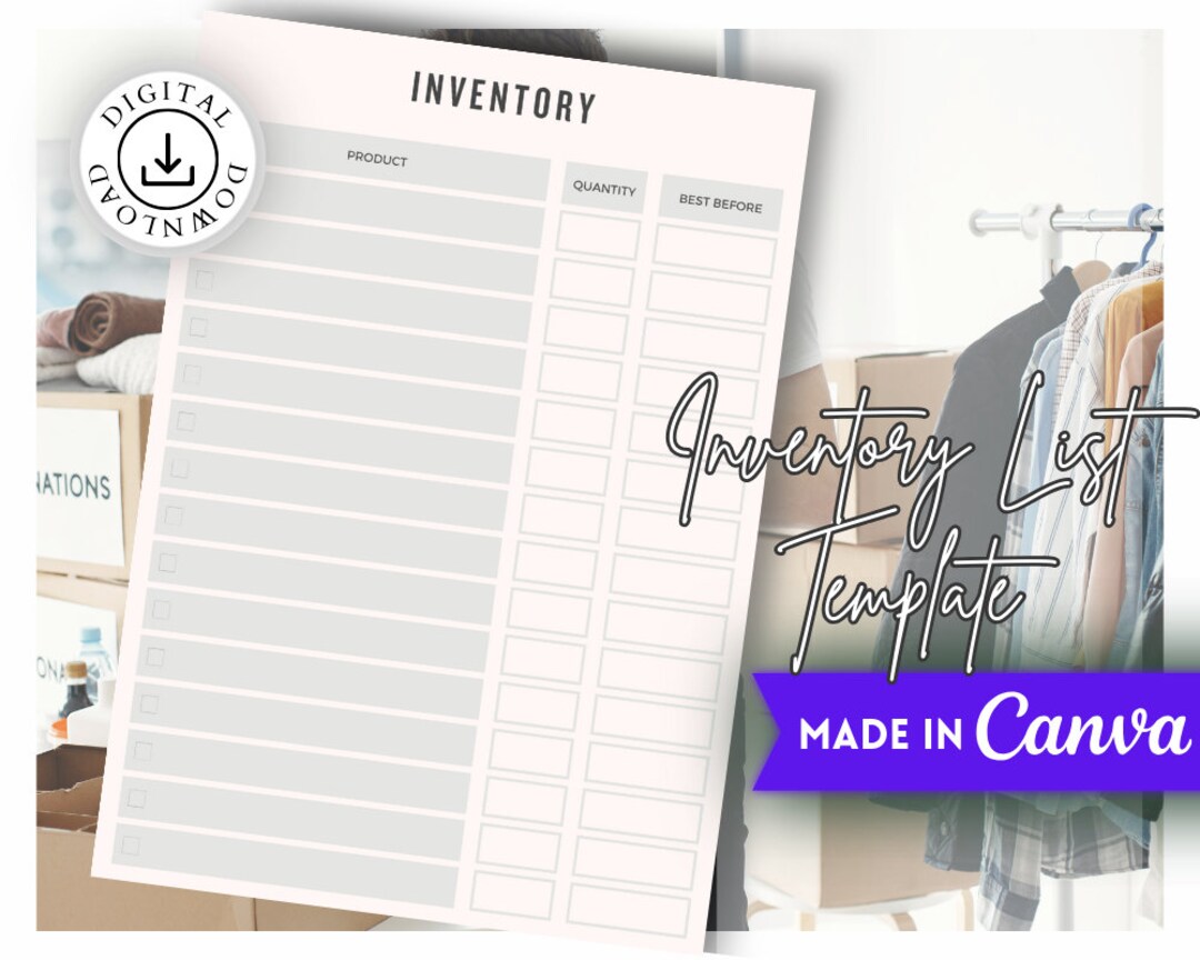 Inventory Tracker Template Business Spreadsheet, Editable Order ...