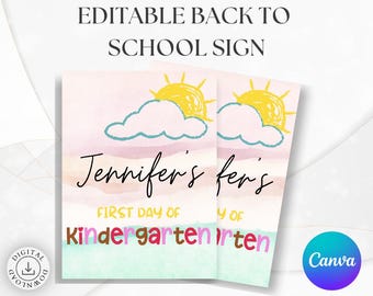Safari Invitation Template Kids Party Invite, Jungle Animals Design (Editable Canva Template, Printable PDF Download)