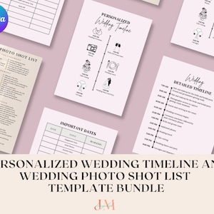 Wedding Photographer Shot List | Wedding Photography Timeline | Photography Template | To Do List | Wedding Planning | Wedding Countdown