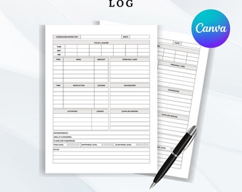Paquete de listas de verificación para el cuidado en el hogar: registro de medicamentos, informes diarios y para bebés, planificador editable, PDF imprimible, organizador de tareas personalizado.