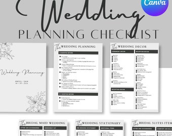 Planificador de bodas / Editar en Canva / La plantilla de carpeta definitiva para el día de la boda / Itinerario de boda / Organización de bodas / Plantilla editable