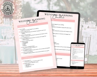 Planificador de boda / Organizador digital de bodas / Plantilla de presupuesto y cronograma / PDF editable en Canva / Regalo de compromiso
