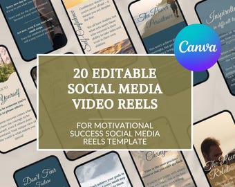 Paquete de clips de vídeo virales: vídeos motivacionales, vídeos con IA sin rostro (plantillas editables de Canva, sin marca de agua, para redes sociales).
