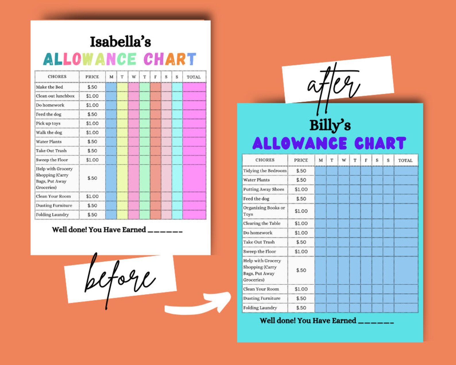 Kids Savings Chart Printable | Kids Money Goal Tracker | Allowance ...