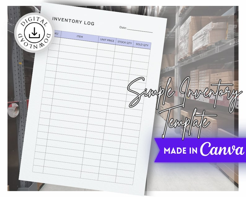 Inventory Tracker Template Printable: Business Management Tool ...