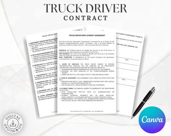 Driver Contract Template - Owner Operator UPS Agreement - Editable PDF Form, Customizable Document, Trucking Service Use