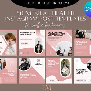 Plantillas de Instagram sobre salud mental / Publicaciones de bienestar / Plantillas para psicólogos / Publicaciones de Instagram sobre salud mental / Plantillas de coaching