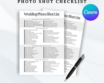 Wedding Photographer Shot List | Wedding Photography Shot List | Photographer Form | Instant Download | Wedding Photo Shot List