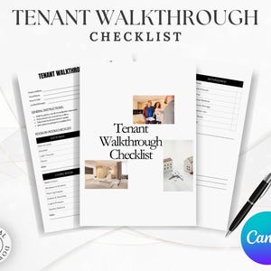 Tenant Walkthrough Checklist Digital, Rental Inspection Form, Move In Move Out Checklist, Landlord Checklist, Real Estate Forms