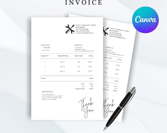 Auto Repair Invoice Template | Editable Mechanic Invoice & Estimate Form, Word Google Docs and Canva Auto Shop Billing Document