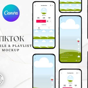 TikTok Mockup Template, Editable Canva Design for Social Media Posts, Video Mockups, and Content Creators