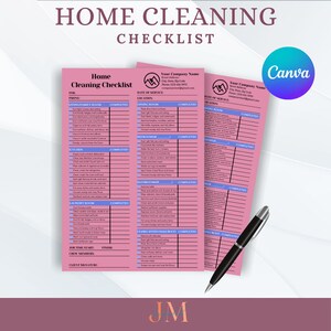 Lista de verificação de limpeza | Planejador Flylady | PDF para impressão | Cronograma de limpeza editável | Rotina de Limpeza | Cronograma de limpeza da casa