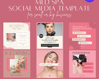 Botox Templates Bundle - Med Spa Social Media Posts - Canva Editable Flyers, Esthetician Branding, Digital Marketing Tools