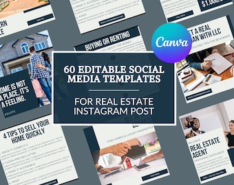 Plantillas de marketing para redes sociales de agentes inmobiliarios: Impulsor de interacción en Instagram - Canva editable, descarga digital, imagen de marca para agentes inmobiliarios