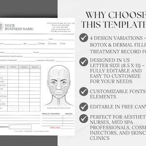 Botox Treatment Form Editable Template: Client Consent Record, Medspa ...