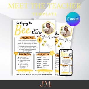 Meet The Teacher | Get To Know Teacher | Back To School | Teacher Newsletter | Teacher Intro | Instant Download Editable Template