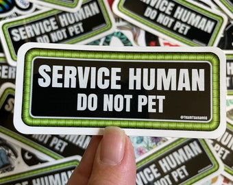 Service Human Patch waterdichte glanzende sticker