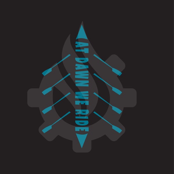 At Dawn We Ride Rowing Vinyl Decal