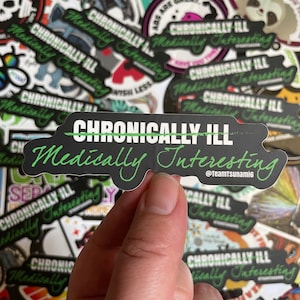 Medisch interessante waterdichte matte sticker, sticker niet chronisch ziek, cadeau chronische ziekte, grappige stickers