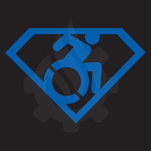 Super Wheelchair Vinyl Decal, Wheelchair Decal, Wheelchair Icon, Superhero Car Decal, Bumper Sticker