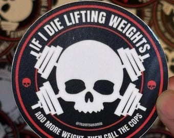 Lifting Weights Glossy Sticker - Powerlifting Gift - Funny Gym Decal
