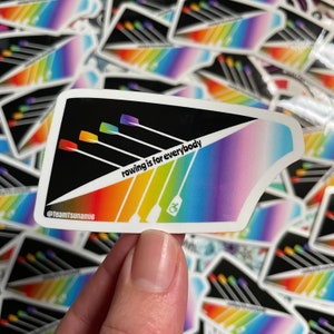 Rowing Is For Everybody Oar Waterproof Glossy Sticker, Rowing Inclusive Rainbow Sticker, Pararowing Sticker, LGBT+ Gift, Rowing Gift