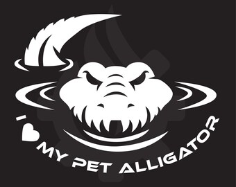 Me encanta mi mascota alligator vinilo calcomanía, mascota alligator calcomanía, regalos únicos