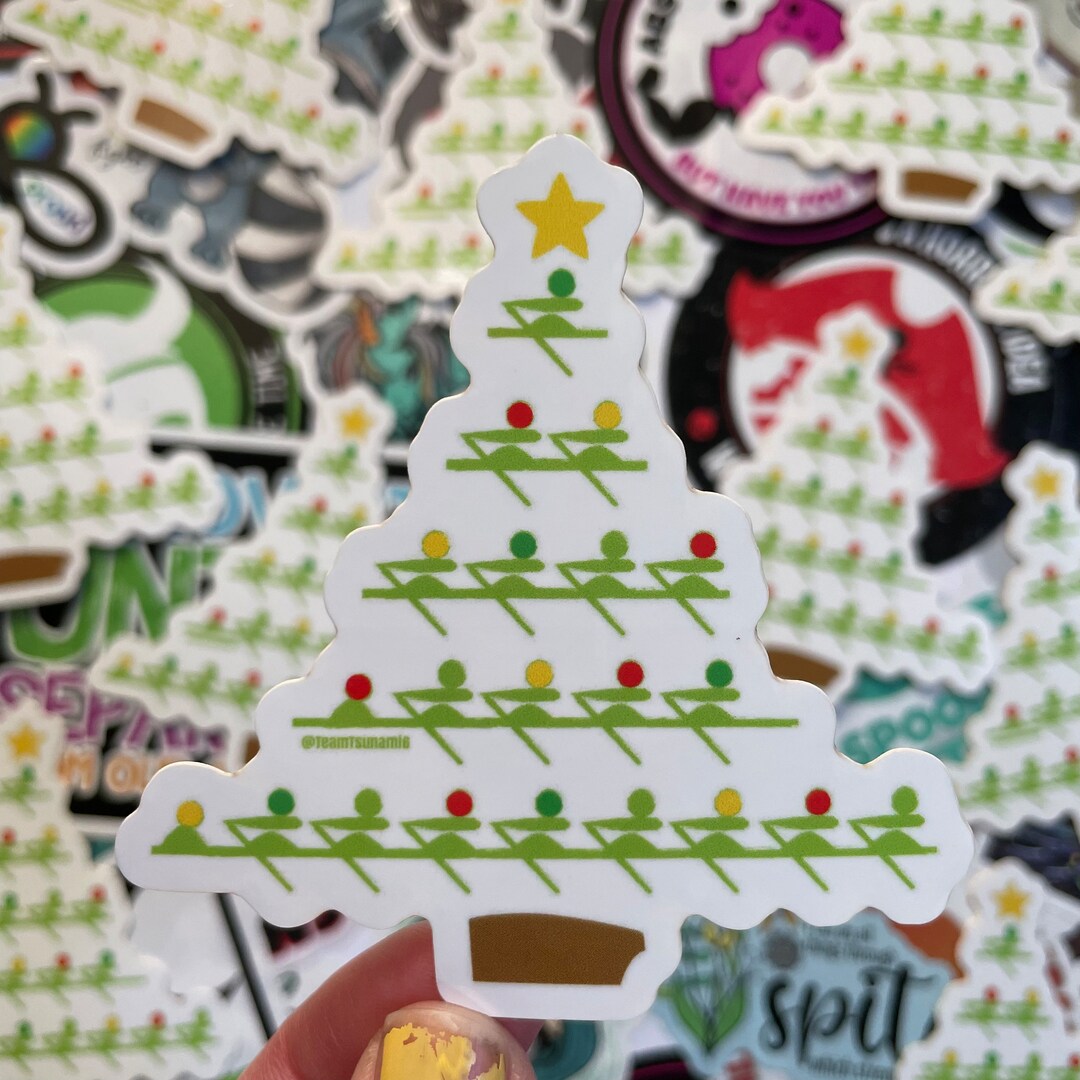 Rowing Christmas Tree Waterproof Sticker Oars and Boats Tree Etsy