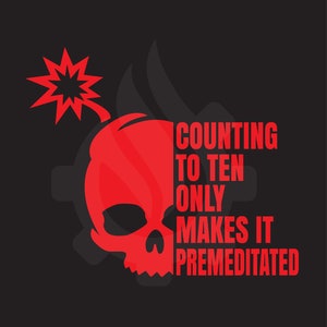 Premeditated Vinyl Decal, Skull Decal, Counting To Ten Car Decal, Bumper Sticker
