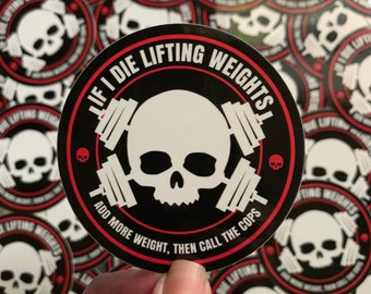 Lifting Weights Waterproof Glossy Sticker