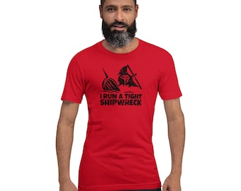 Camiseta unisex de manga corta de naufragio ajustado, camisa de naufragio pirata, regalo único