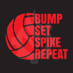 Volleyball Vinyl Decal, Bump Set Spike Repeat Decal, Sports Decal, Volleyball Gift, Sports Gift