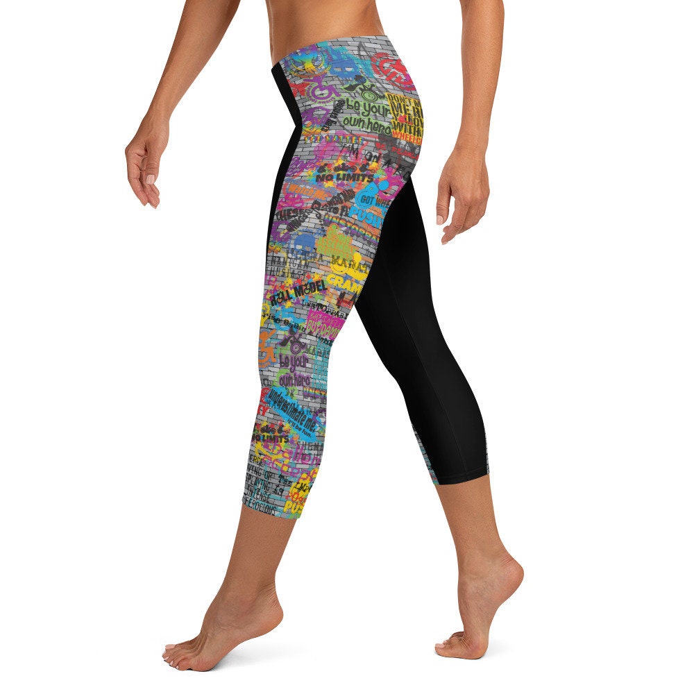 Wheelchair Racing Graffiti Capri Leggings Wheelchair Gifts Etsy
