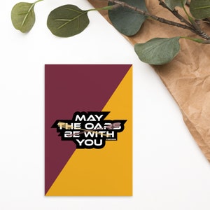 May The Oars Be With You Standard Postcard, Port vs Starboard Card, Rowing Gift