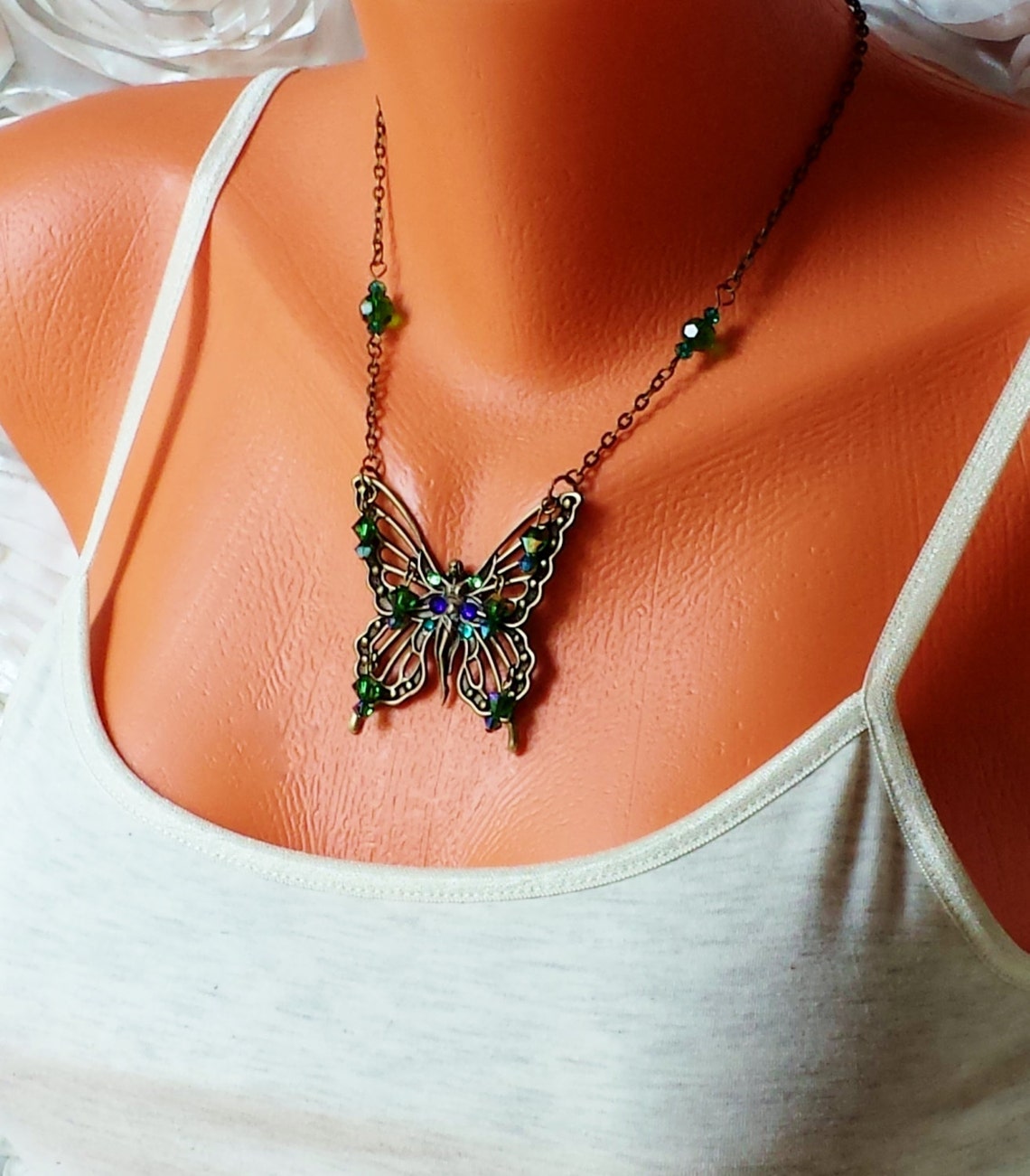 Peacock Fairy Necklace Butterfly Fairy Necklace With Etsy