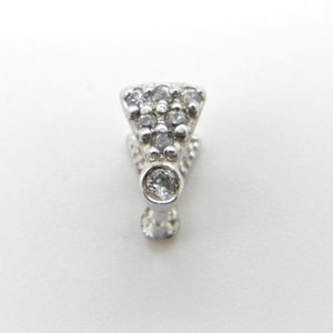 Sterling Silver Pinch Bail, Pendant Bail Wth Cubic Zirconia