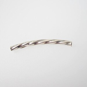 Sterling Silver 25 x 1.2mm Curved Twisted Tube