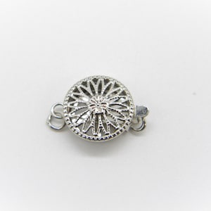 4 Pcs White Gold Plated, 12mm Filigree Clasp