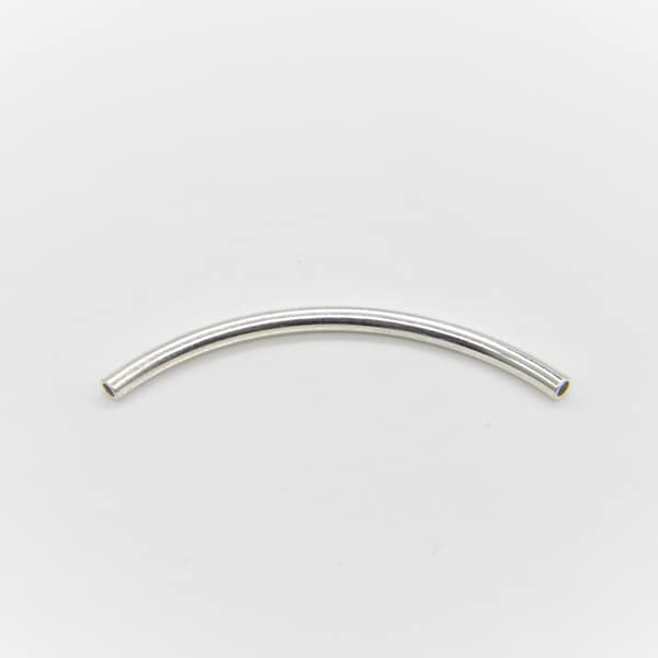 10 Pcs Silver Plated 38x2 mm Curve Tube