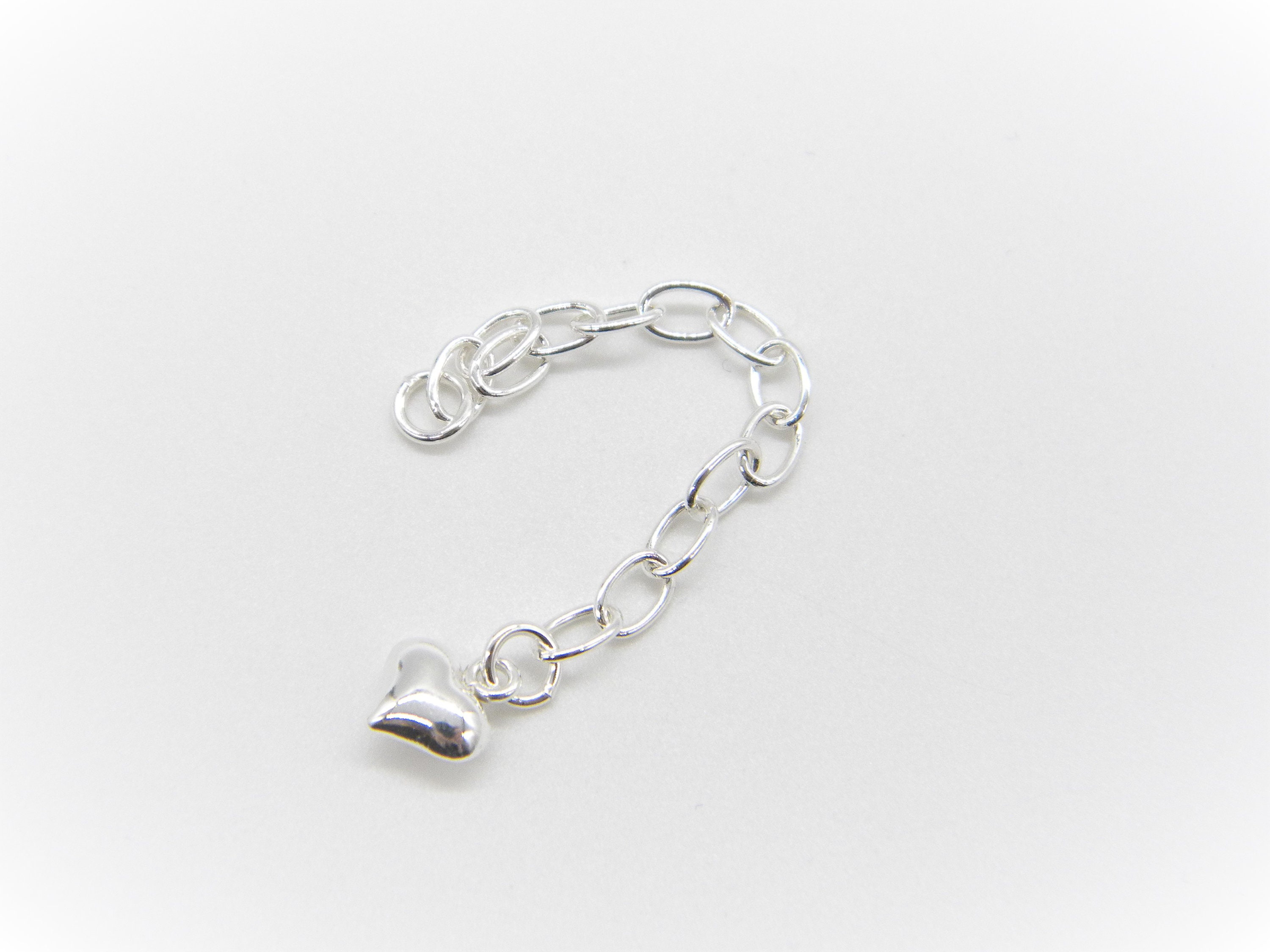 Sterling Silver 2 Extender Chain With Heart Charm 