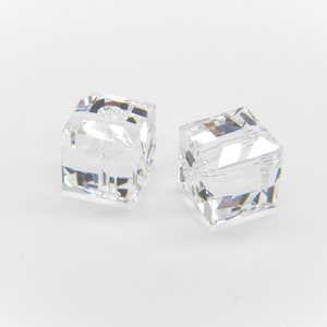2 Pcs SWAROVSKI (5601) 8mm, 10mm, Cube Bead Crystal