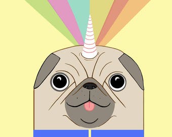 Magical Pug A5 Print