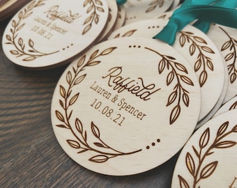 Winter Wedding Ornament, Wedding Favor, Christmas Party Favor, New Years Eve Party Favor, Custom Wedding Keepsake, Custom Ornament
