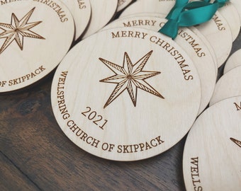 Church Congregation Custom Ornament, Bible Study Ornament, Christmas Party Favor, Church Christmas Eve Service Favor