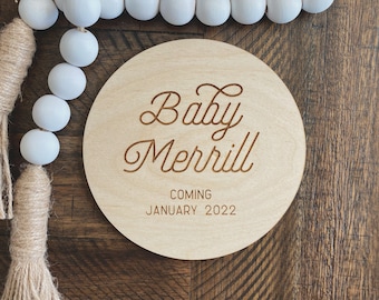 Pregnancy Announcement Wood Sign, New Baby Coming Soon Sign, Maternity Photo Prop, Ultrasound Photo Prop, Baby Shower Gift, Pregnancy Reveal