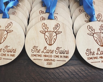 Bulk Ornaments Engraved Pregnancy Announcement Ornament, Baby Announcement Ornament, Birth Annoucement, Baby Shower Favors, Custom Ornament