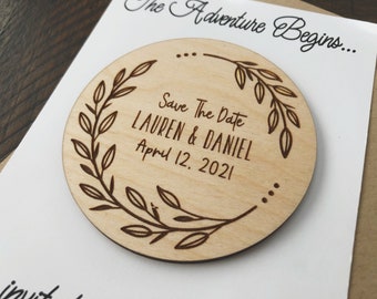 Engraved Save The Date Wood Magnet, Wedding Save The Date Magnet, Party Save The Date, Event Invitation, Party Invitation