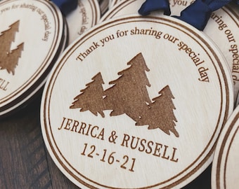 Engraved Ornament Party Favor, Wedding Favors, Favors for Christmas Wedding, Favors for New Years Eve Wedding, New Years Eve Party Favors