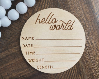 Birth Stats Circle Sign, Baby Name Announcement, Birth Photo Prop, Baby Hospital Picture, Maternity Photo Prop, Baby Shower Gift