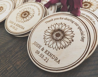 Bulk Ornaments, Promotional Gift, Sunflower Fall Wedding Ornament, Sunflower Wedding Favor, Christmas Party Favor, Custom Wedding Keepsake